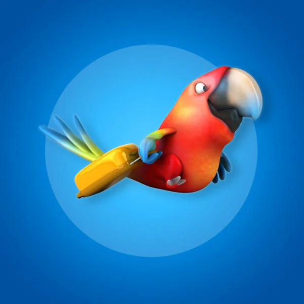Vicces rajzfilm papagáj — Stock Fotó