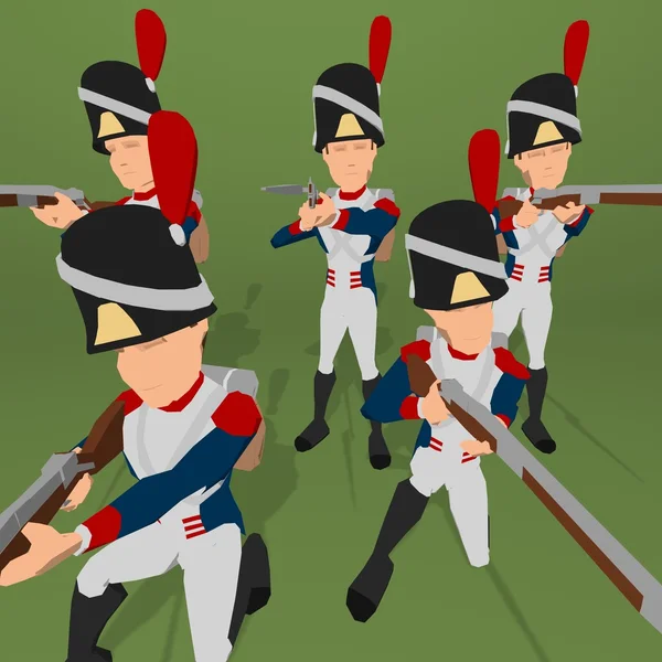 Polygonal Napoleons soldater — Stockfoto