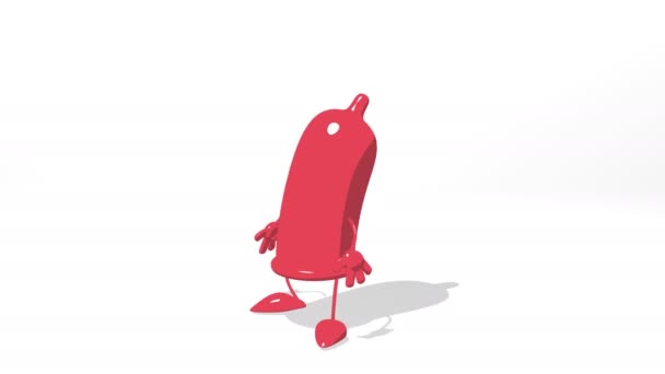 Funny red condom — Stock Video