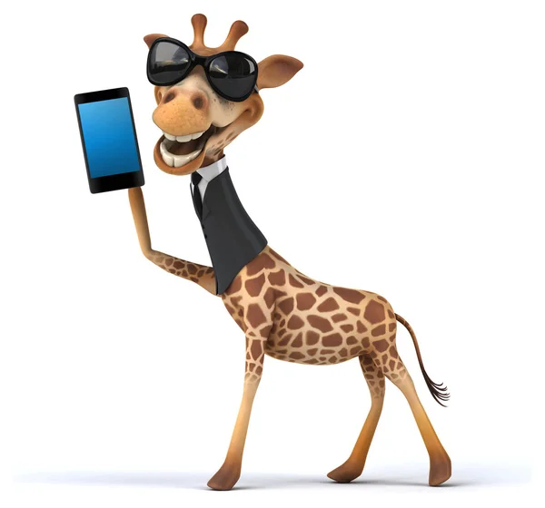 Roliga tecknade giraff — Stockfoto