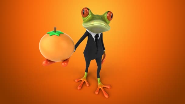 Funny cartoon frog Video Clip
