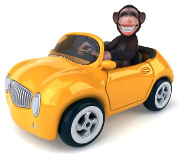 Eğlenceli karikatür maymun