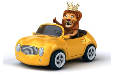 Eğlenceli çizgi film aslan