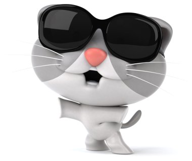 eğlenceli bir karikatür kedi