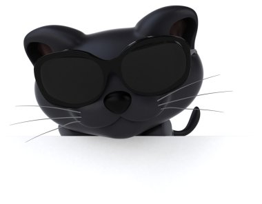 eğlenceli bir karikatür kedi