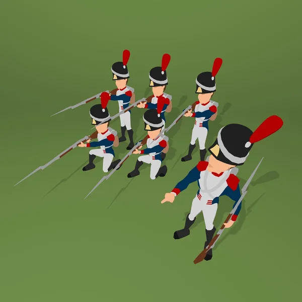 Polygonale napoleonische Soldaten — Stockfoto