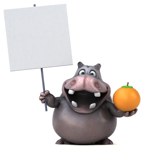 Divertente cartone animato ippopotamo — Foto Stock