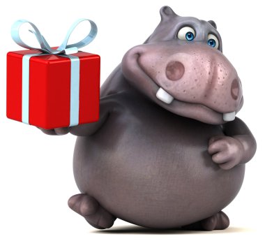 Eğlenceli çizgi film su aygırı