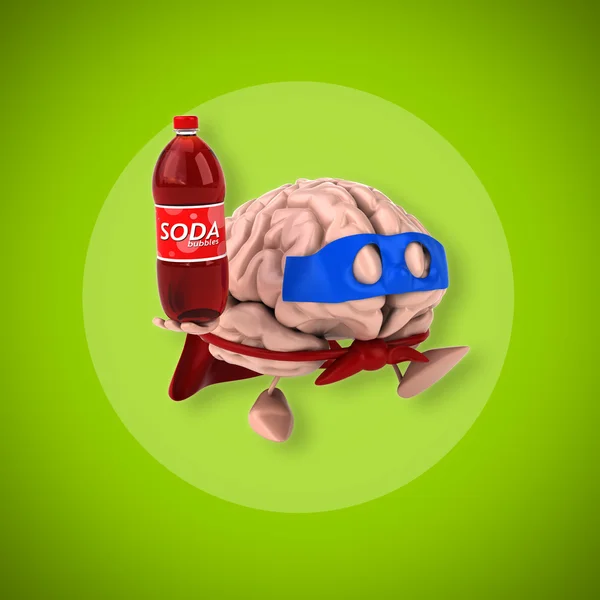 Cerebro divertido con soda — Foto de Stock