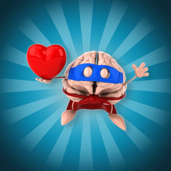 Zabawa mózgu z serca — Zdjęcie stockowe