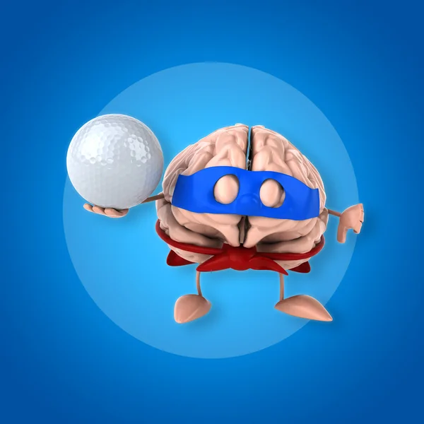 Cerebro con pelota de golf — Foto de Stock