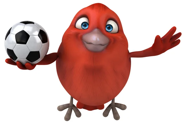 Red bird with ball — Stock Photo, Image
