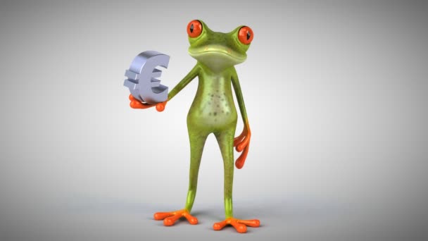 Смешная мультяшная лягушка — стоковое видео