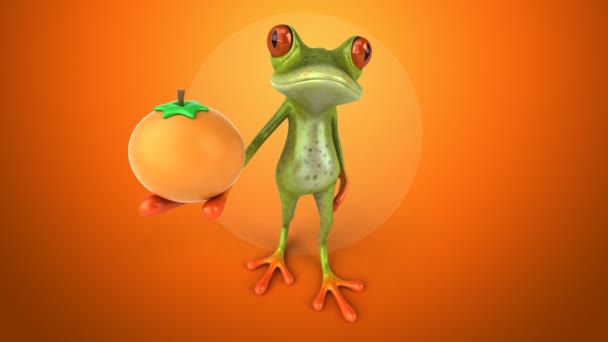 Funny cartoon frog — Stock Video