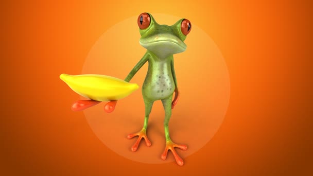 Funny cartoon frog — Stock Video