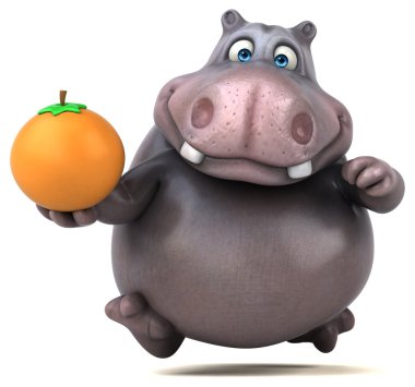 Eğlenceli çizgi film su aygırı