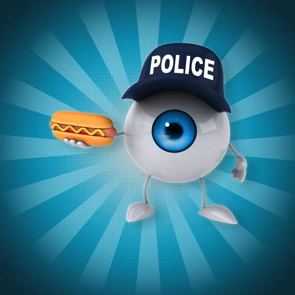 Oog in politie hoed — Stockfoto