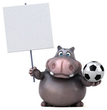 Eğlenceli çizgi film su aygırı