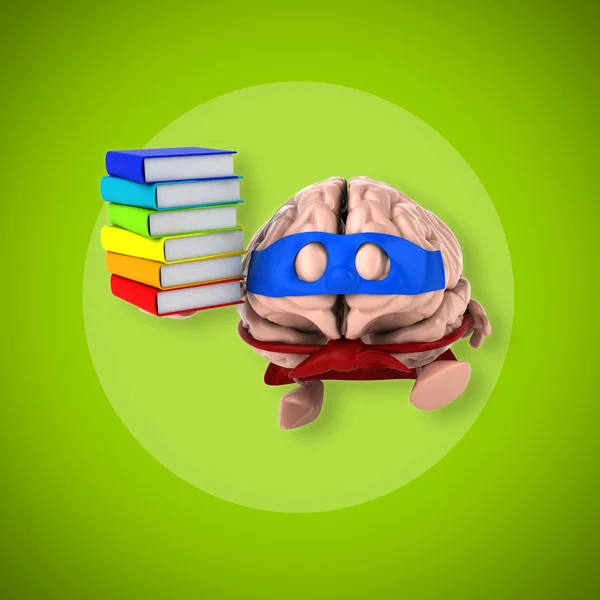 Dibujos animados cerebro superhéroe — Foto de Stock