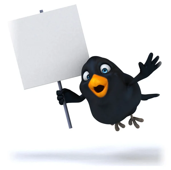 Roliga tecknade Blackbird — Stockfoto
