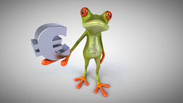 Funny cartoon frog — Stock Video