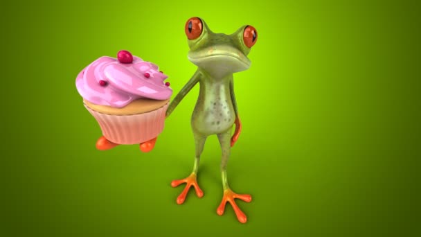 Кумедний мультфільм жаба — стокове відео