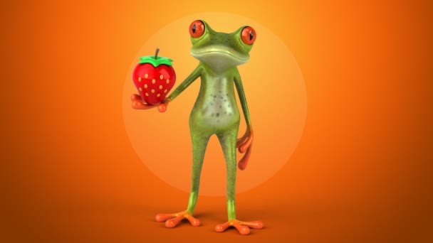 Кумедний мультфільм жаба — стокове відео