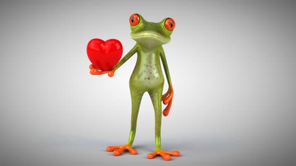可爱的卡通青蛙 — 图库视频影像
