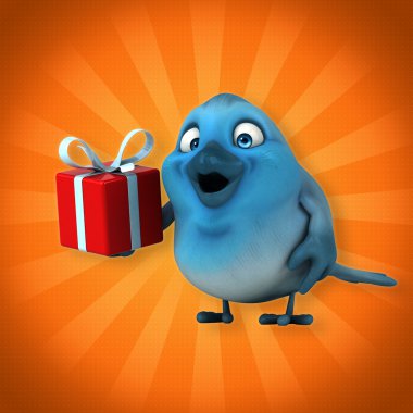 Eğlenceli çizgi film mavi kuş