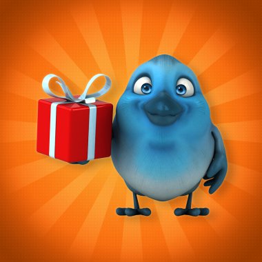 Eğlenceli çizgi film mavi kuş