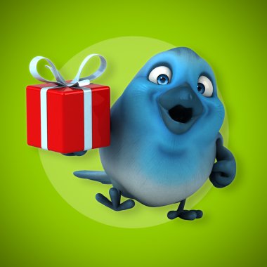 Eğlenceli çizgi film mavi kuş