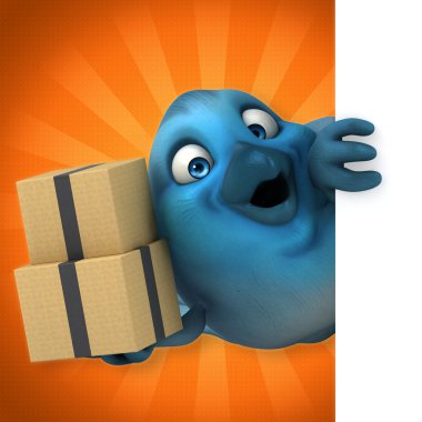 Eğlenceli çizgi film mavi kuş