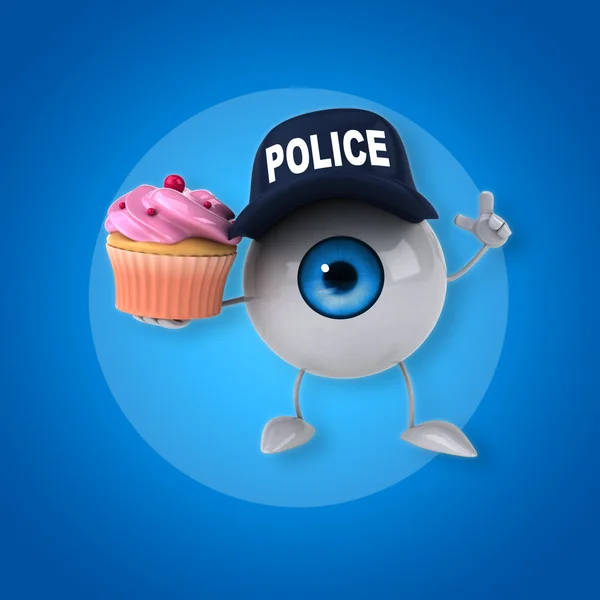 Eye in police hat — Stock Photo, Image