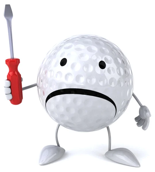 Lustiger Cartoon-Golfball — Stockfoto