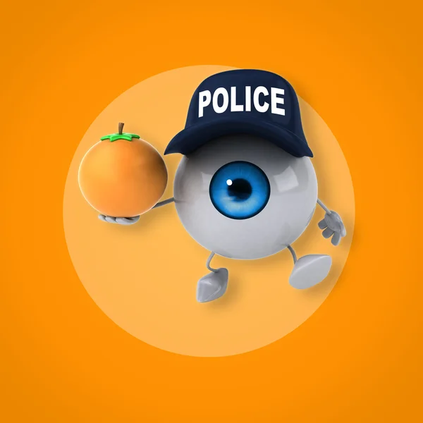 경찰 모자에 눈 — 스톡 사진