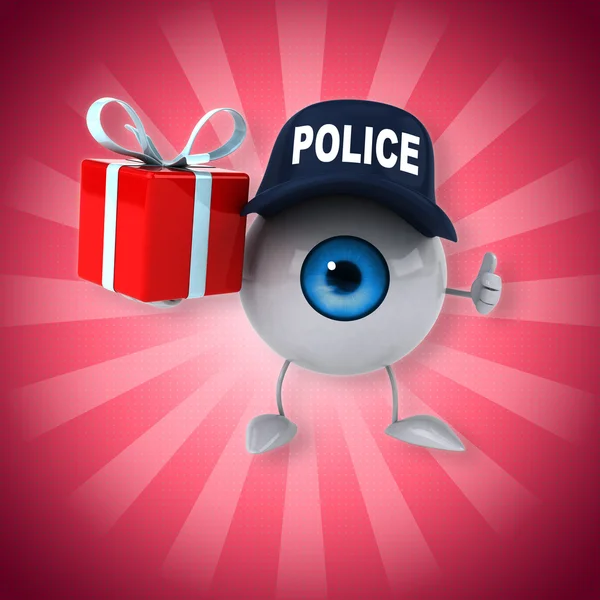 Eye in police hat — Stock Photo, Image