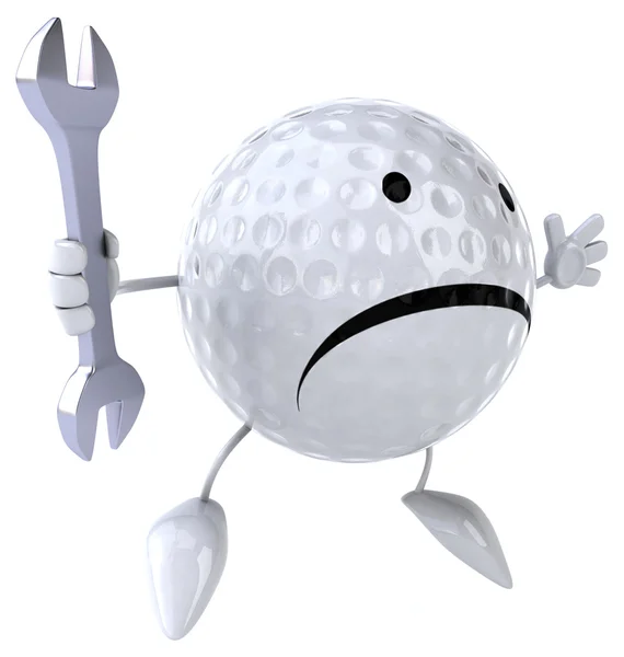 Rolig tecknad golfboll — Stockfoto