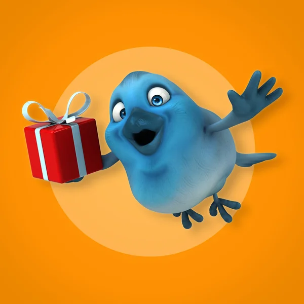 Fun cartoon Blue bird — Stock Photo, Image