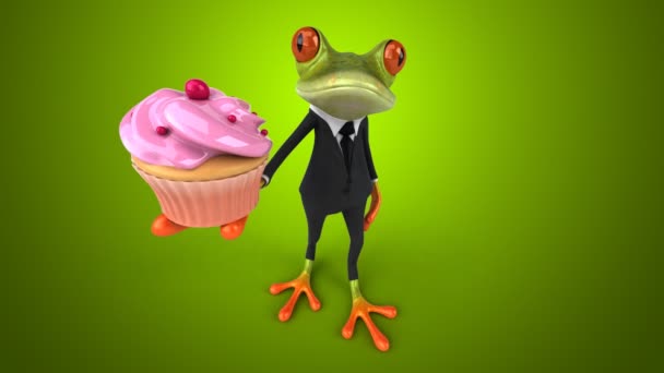 Funny cartoon frog — Stock Video