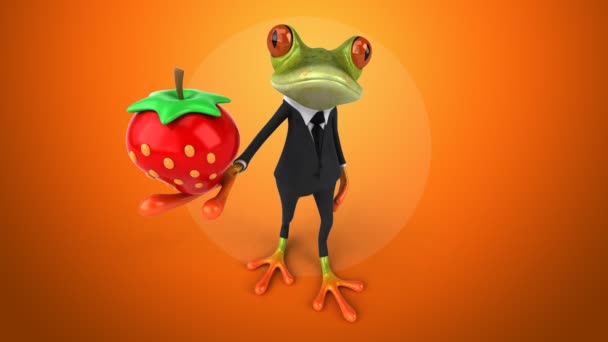 Lustiger Cartoon-Frosch — Stockvideo