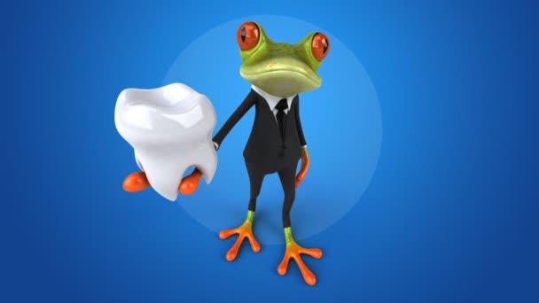 Funny cartoon frog — Stock Video