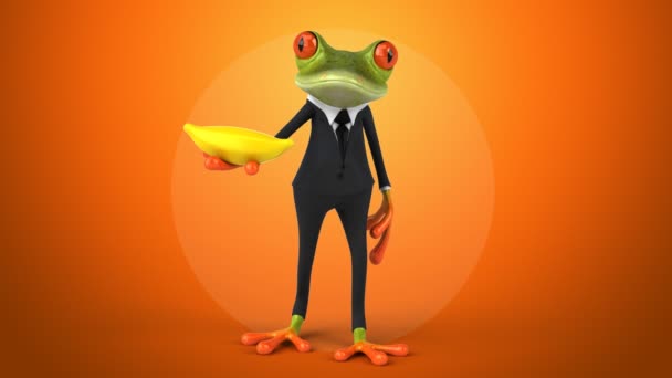 Funny cartoon frog — Stock Video