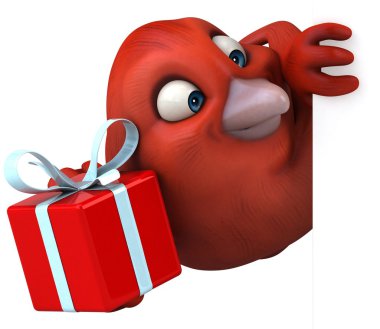 karikatür kırmızı kuş