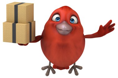 karikatür kırmızı kuş