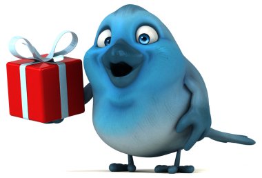 Eğlenceli çizgi film mavi kuş