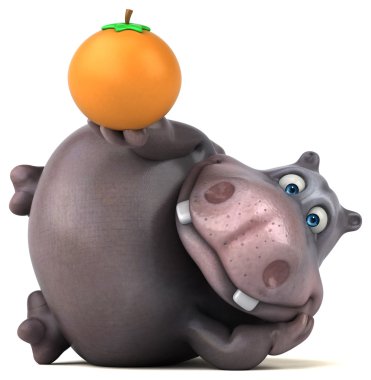 Eğlenceli çizgi film su aygırı