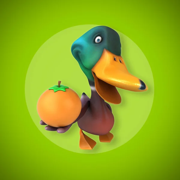 Fun cartoon duck — Stock Photo, Image