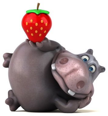 Eğlenceli çizgi film su aygırı