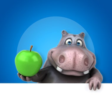 Eğlenceli çizgi film su aygırı