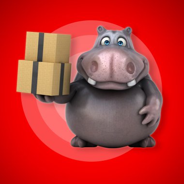 Eğlenceli çizgi film su aygırı